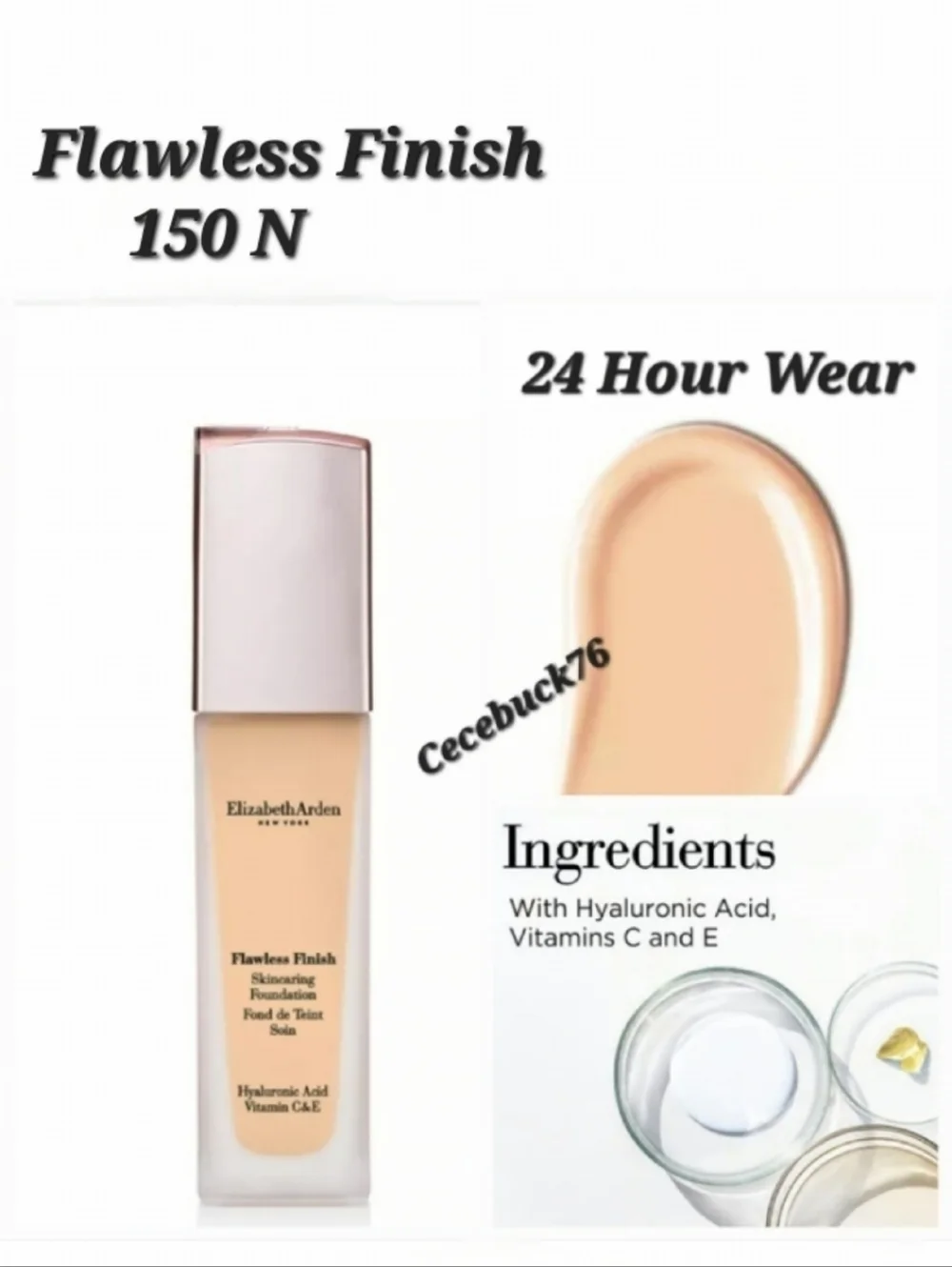🌺Elizabeth Arden 150 N Flawless Finish Skincaring Foundation 24hr Wear